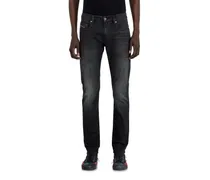 Slim Jeans Regular Waist 2019 D-Strukt, Schwarz/Dunkelgrau, Reißverschluss