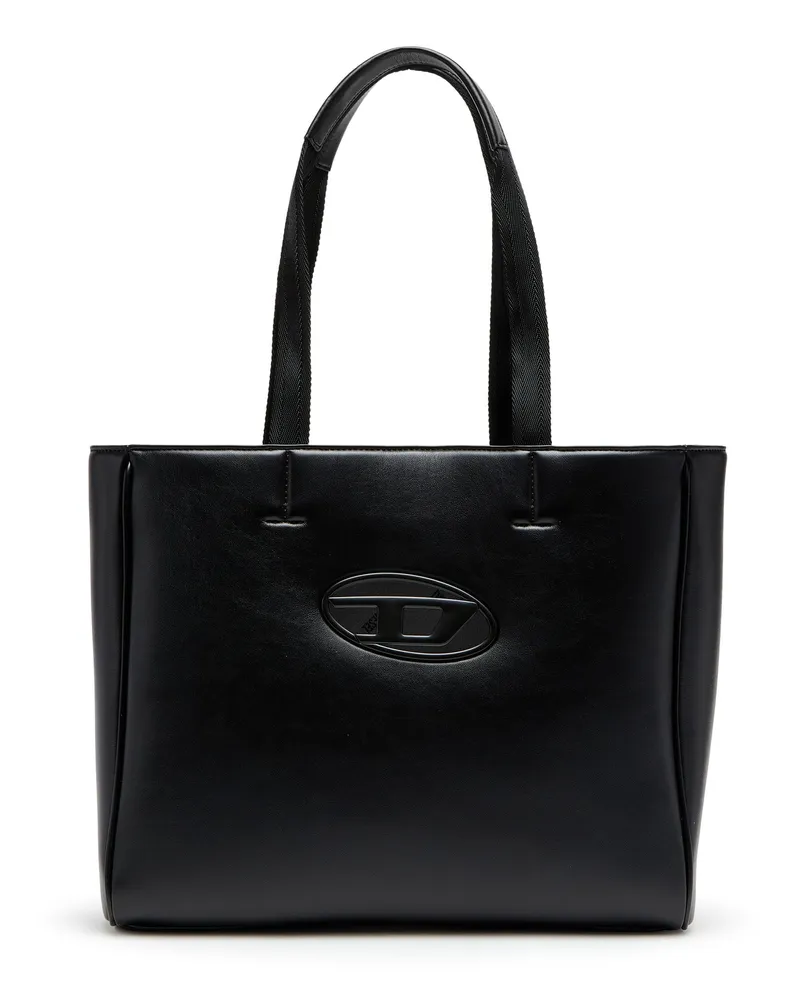 Diesel Holi-D-Quadratischer Shopper aus gebondetem Neopren - Shoppers - Unisex - Schwarz Schwarz