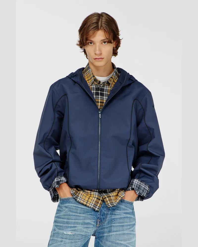 Diesel Windbreaker mit Kontrastpaspeln - Jacken - Herren - Blau Blau