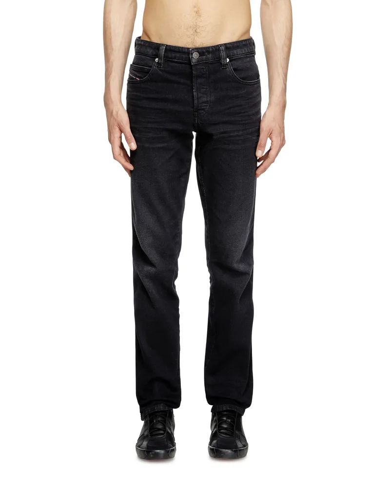 Diesel Slim Jeans Regular Waist 1993 D-Vyl, Schwarz/Dunkelgrau, Knopfverschluss Schwarz
