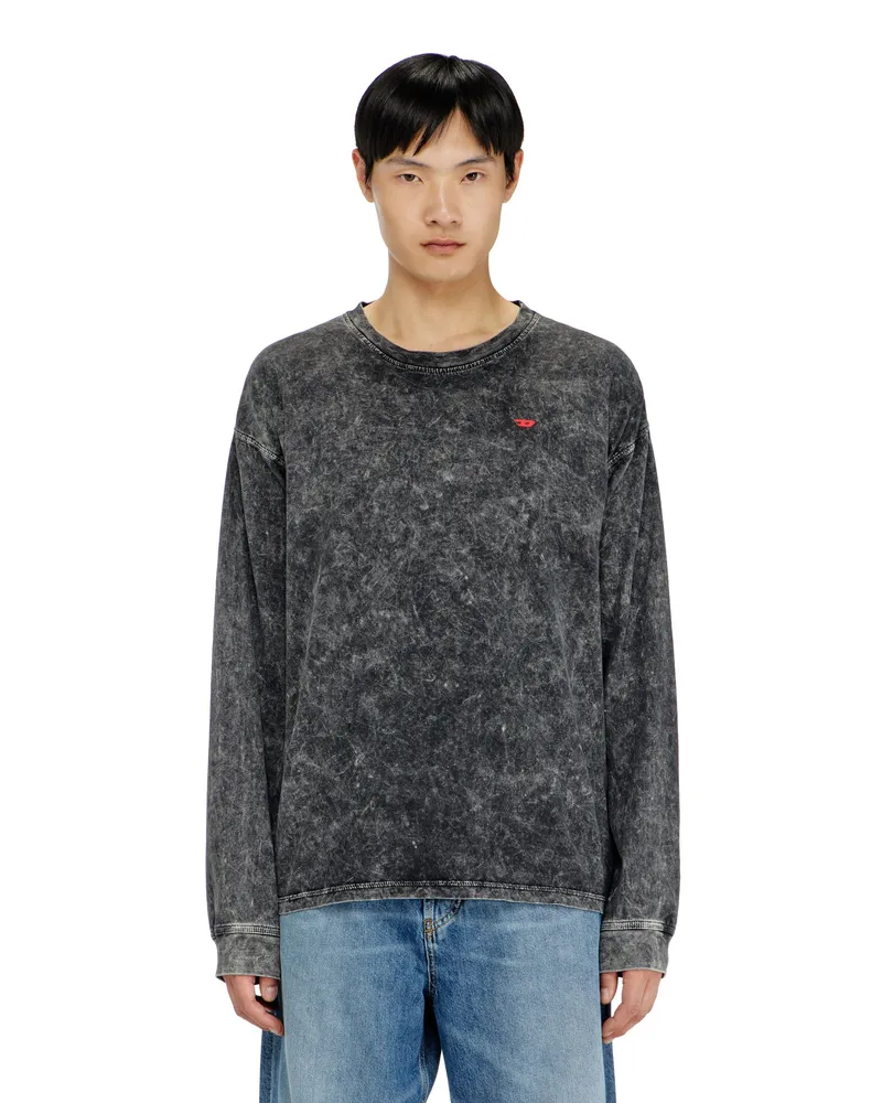 Diesel Langarmshirt mit behandelten Effekt - T-Shirts - Herren - Grau Grau