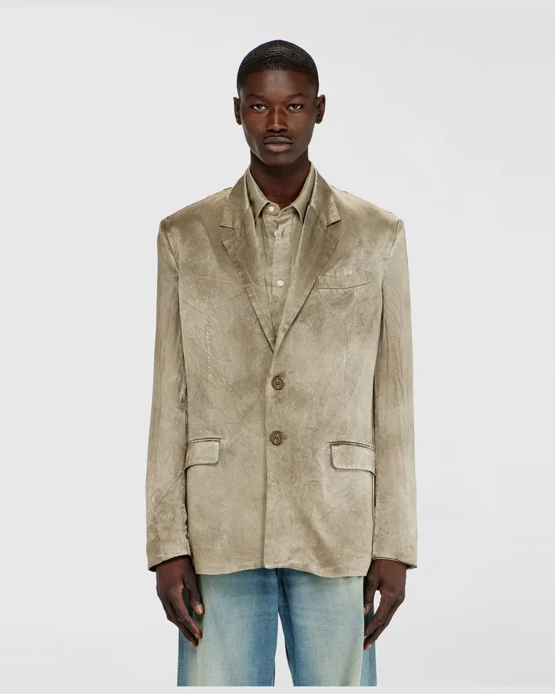 Diesel Blazer aus geknittertem Satin - Jacken - Herren - Braun Braun