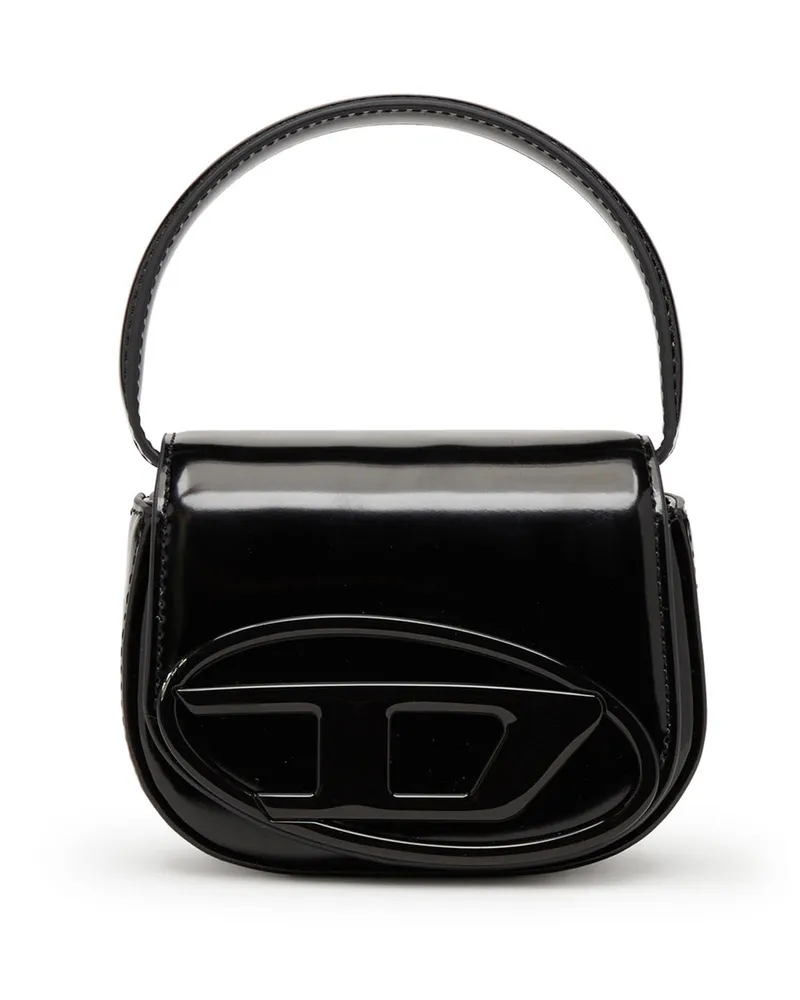 Diesel 1DR-XS-S-Ikonische Mini-Tasche aus Leder in Spiegeloptik - Handtaschen - Damen - Schwarz Schwarz