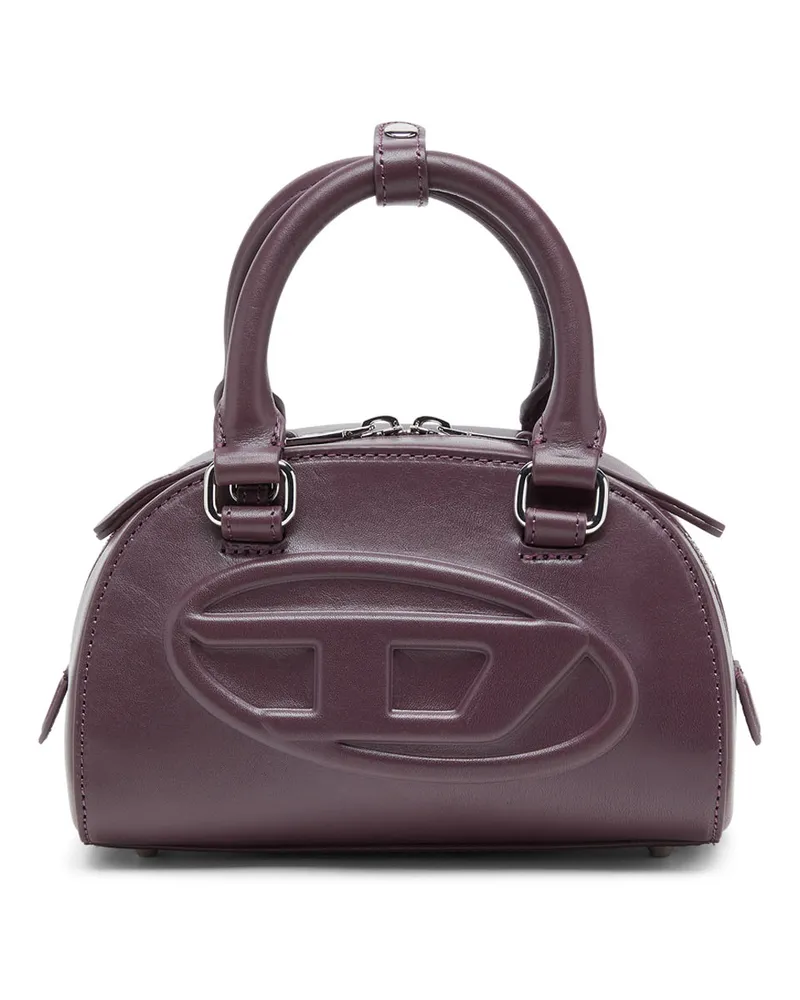 Diesel 1DR Dome-Mini-Bowlingtasche aus Leder - Schultertaschen - Damen - Rot Rot