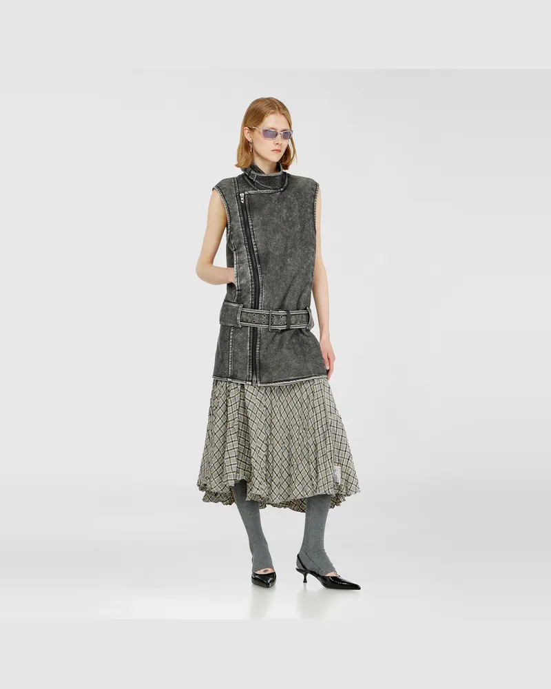 Diesel Biker-Kleid im Mini-Stil mit Gürtel - Kleider - Damen - Grau Grau