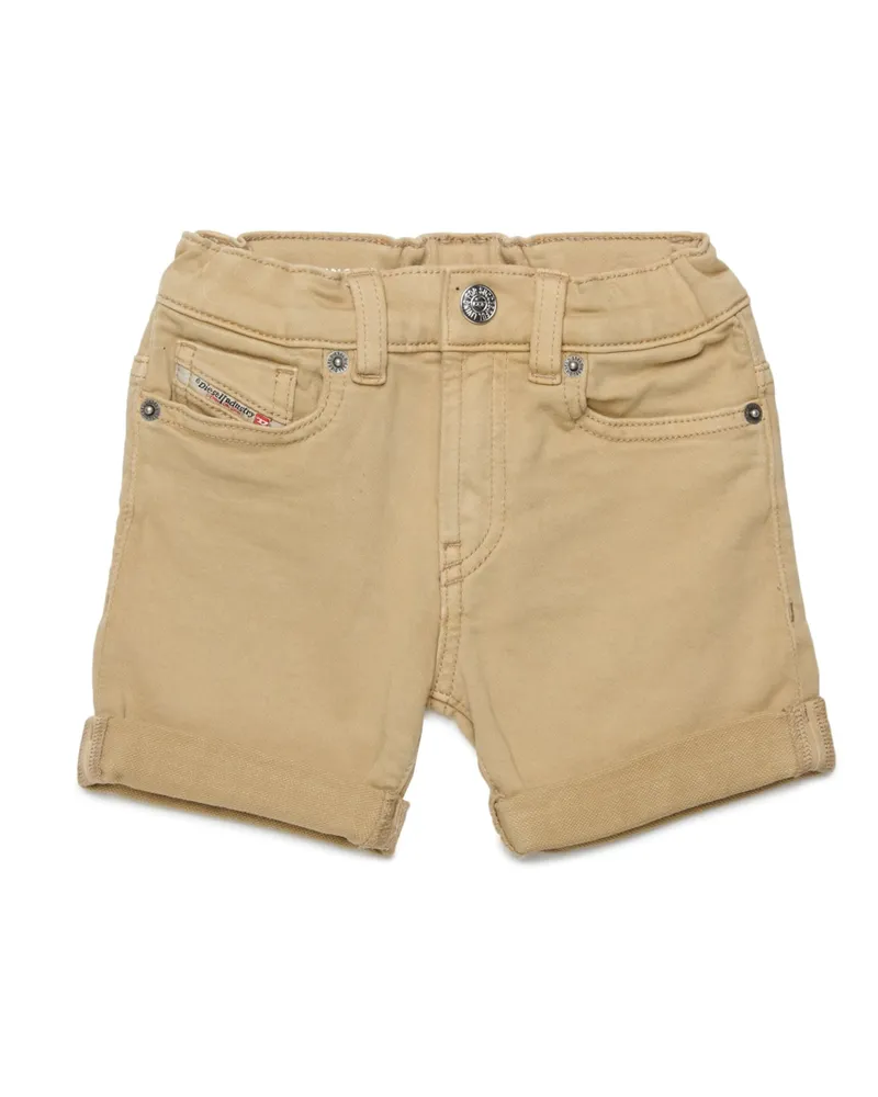 Diesel Shorts aus farbigem Denim mit umgeschlagenen Säumen - Kurze Hosen - Unisex - Braun Braun