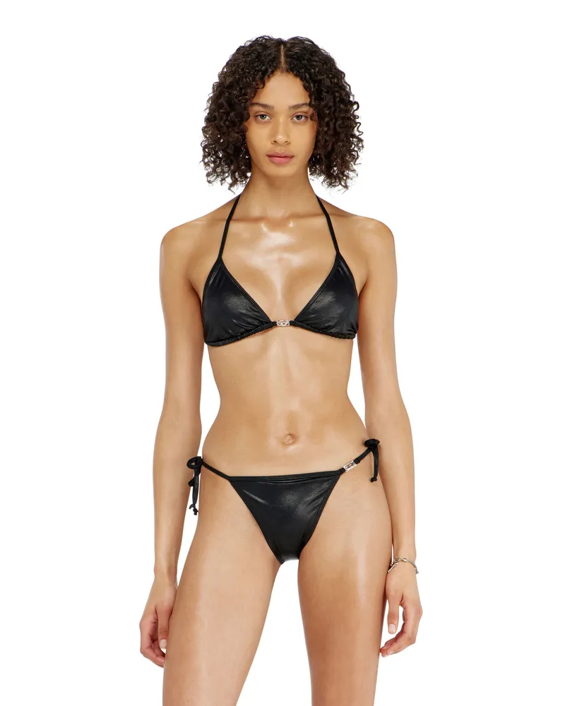 Diesel Dreieck-Bikini-Top aus schimmerndem Stoff - BHs - Damen - Schwarz Schwarz