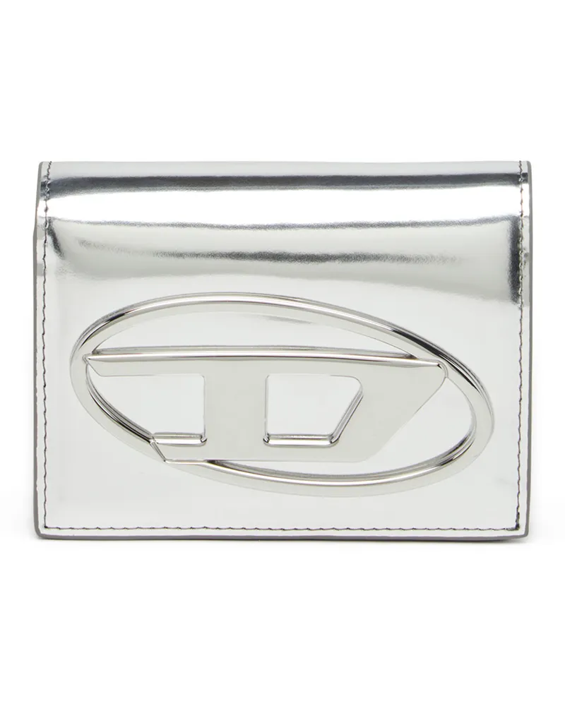Diesel Bifold-Portemonnaie aus Hochglanzleder - Kleine Portemonnaies - Damen - Silber Silber