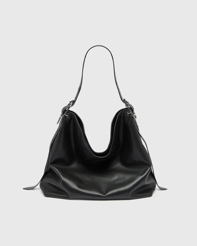 Diesel D-Line-Leder Hobo-Tasche - Schultertaschen - Damen - Schwarz Schwarz