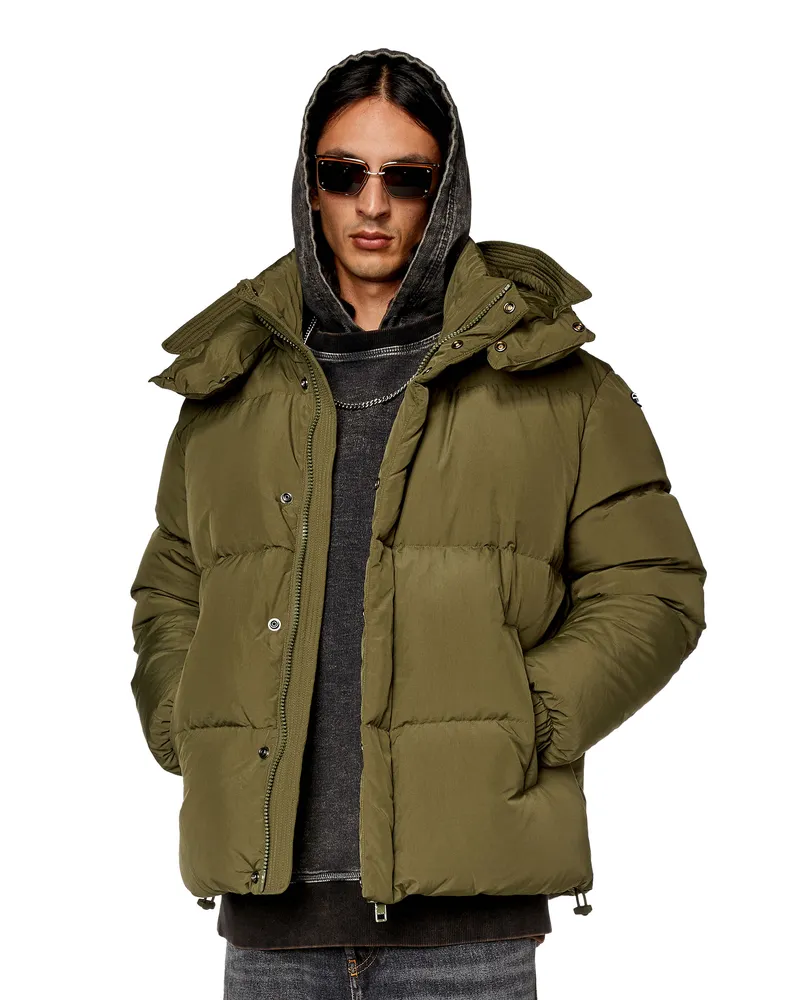 Diesel Daunenjacke aus Recycling-Nylon-Taslan - Winterjacken - Herren - Grün Grün