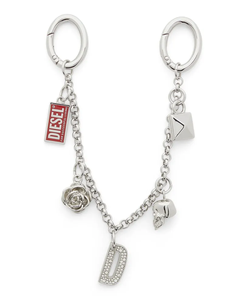 Diesel Metallkette mit ikonischen Anhängern - Charms und Schlüsselanhänger - Damen - Silber Silber
