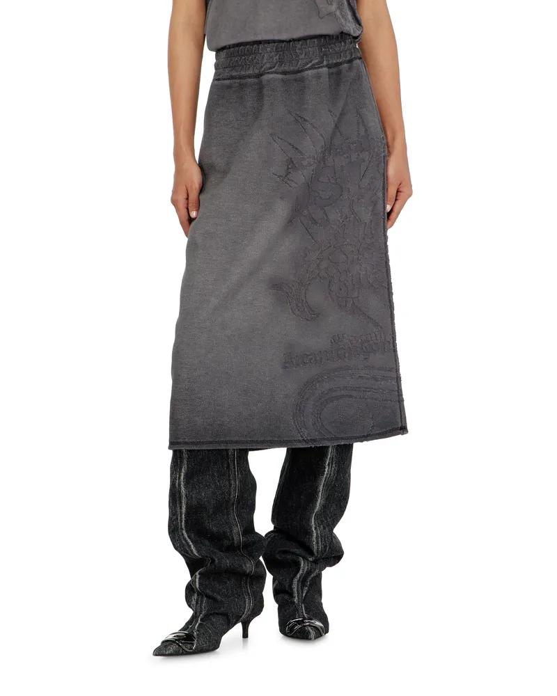 Diesel Fleece-Midirock mit Dévoré-Print - Röcke - Damen - Grau Grau