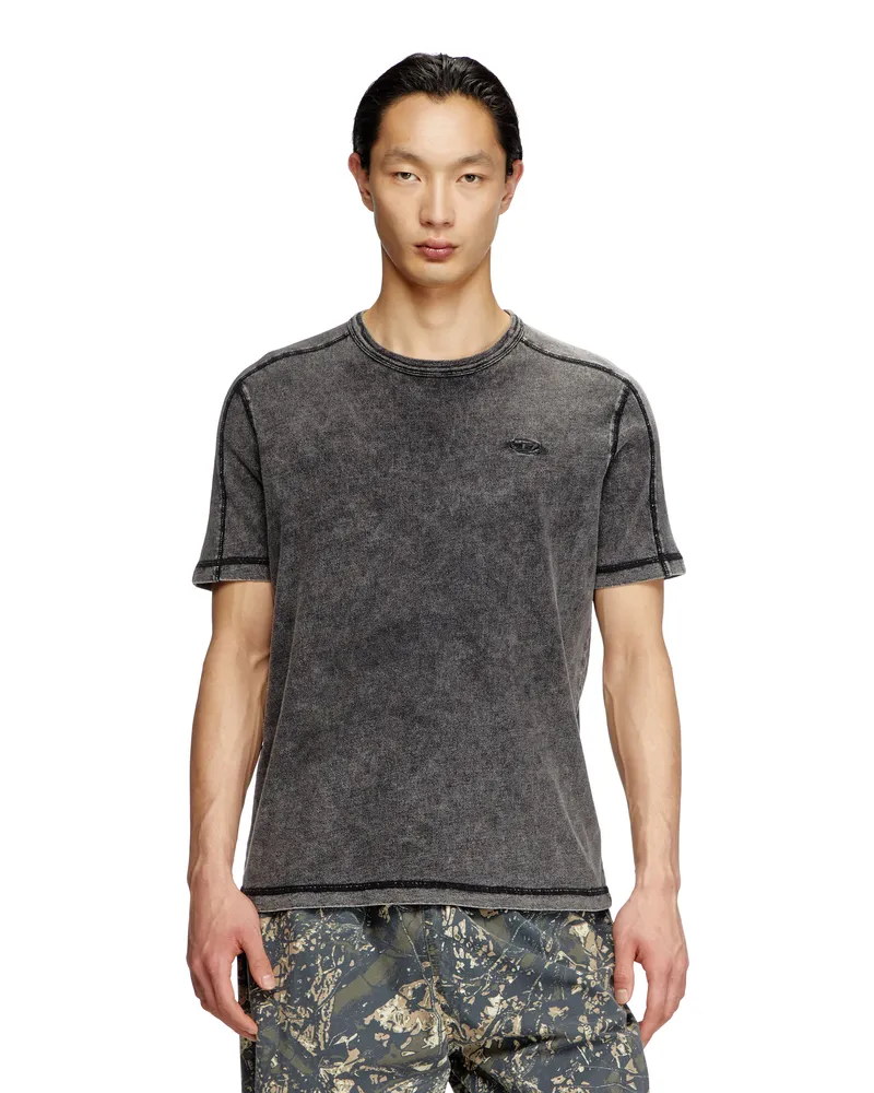 Diesel T-Shirt aus Jersey in Denim-Optik - T-Shirts - Herren - Schwarz Schwarz