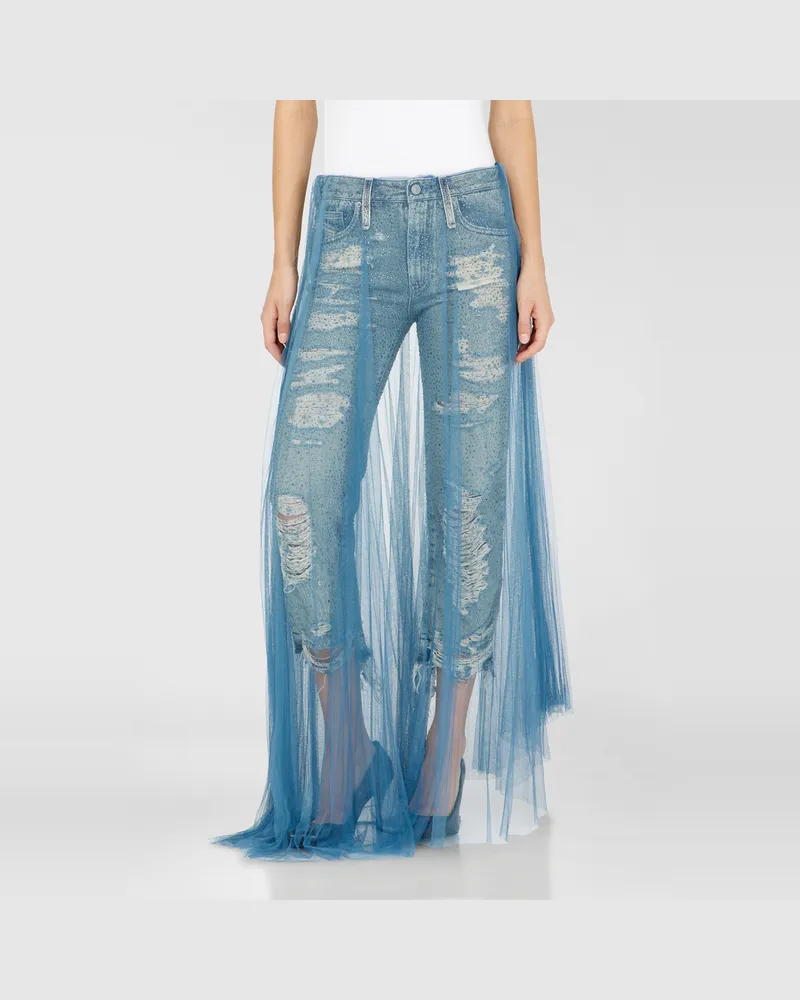 Diesel Regular Jeans Regular Waist D-Aisi, Mittelblau, Reißverschluss Blau