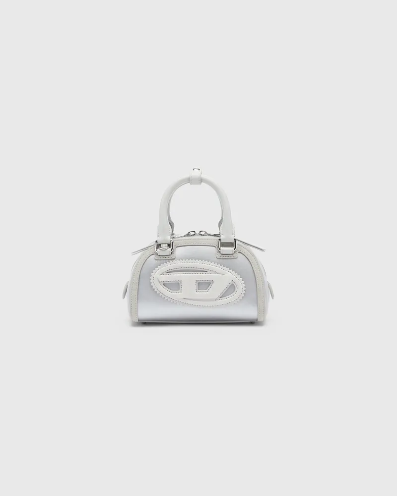 Diesel 1DR Dome - Kleine-Umhängetasche aus Satin und Velours - Schultertaschen - Damen - Silber Silber