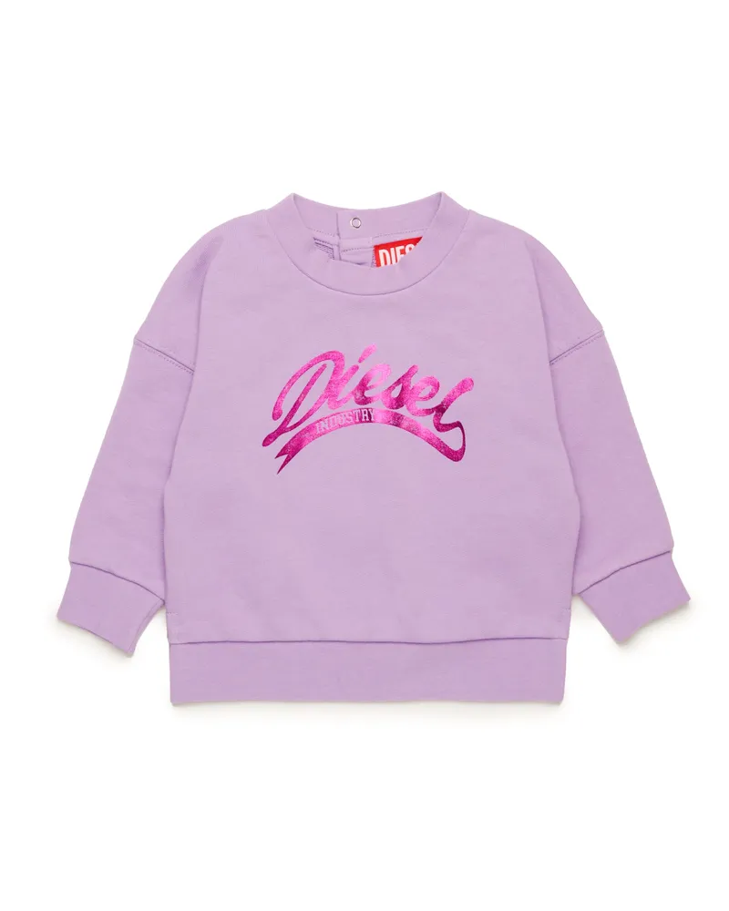 Diesel Sweatshirt aus Baumwolle mit Metallic-Logo - Sweatshirts - Damen - Violett Violett