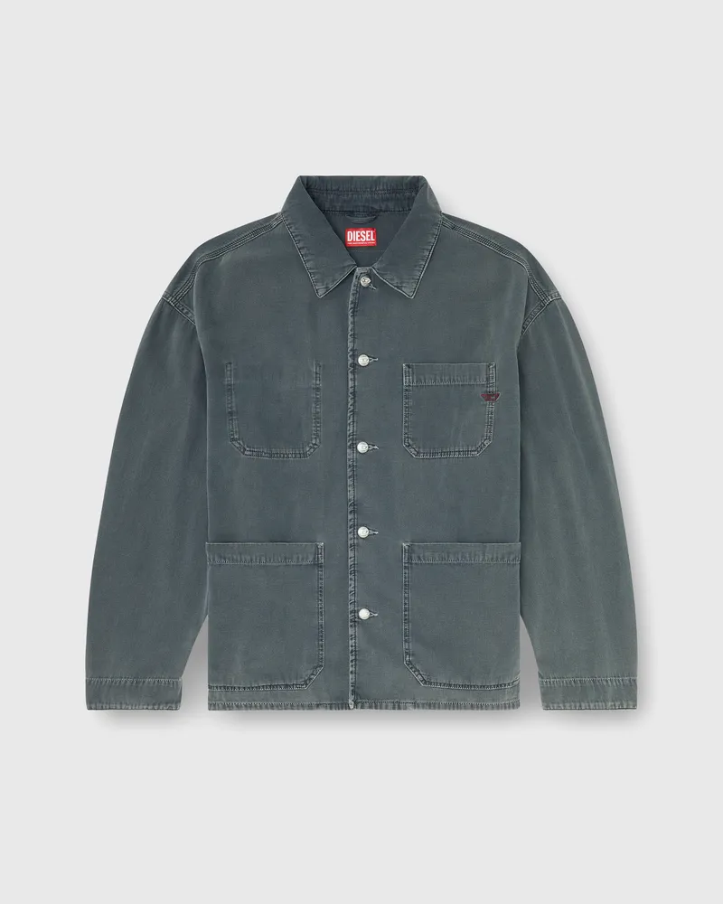 Diesel Utility-Jacke aus farbigem denim - Denim jacken - Unisex - Grau Grau
