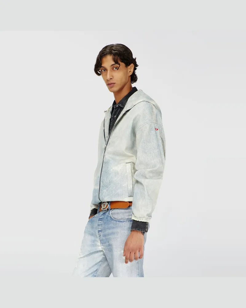Diesel Hooded JoggJeans jacke mit trompe-l'oeil - Denim jacken - Herren - Blau Blau