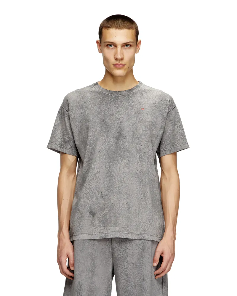 Diesel T-Shirt aus gewachstem Jersey - T-Shirts - Herren - Grau Grau