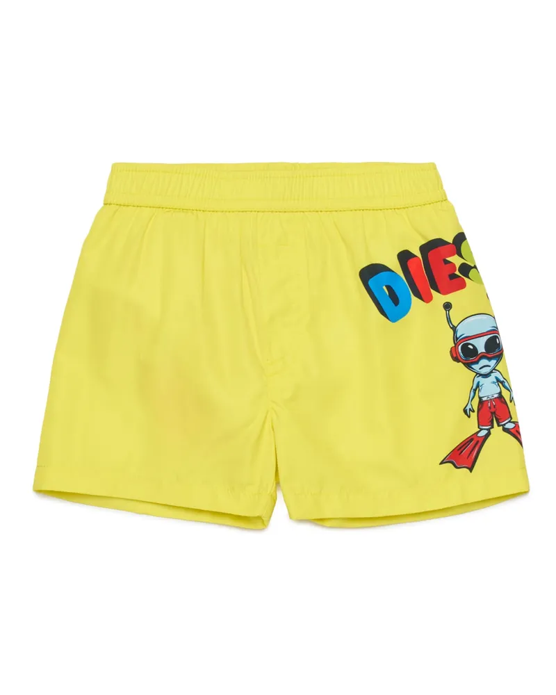 Diesel Badeshorts mit Alien-Print - Beachwear - Herren - Gelb Gelb