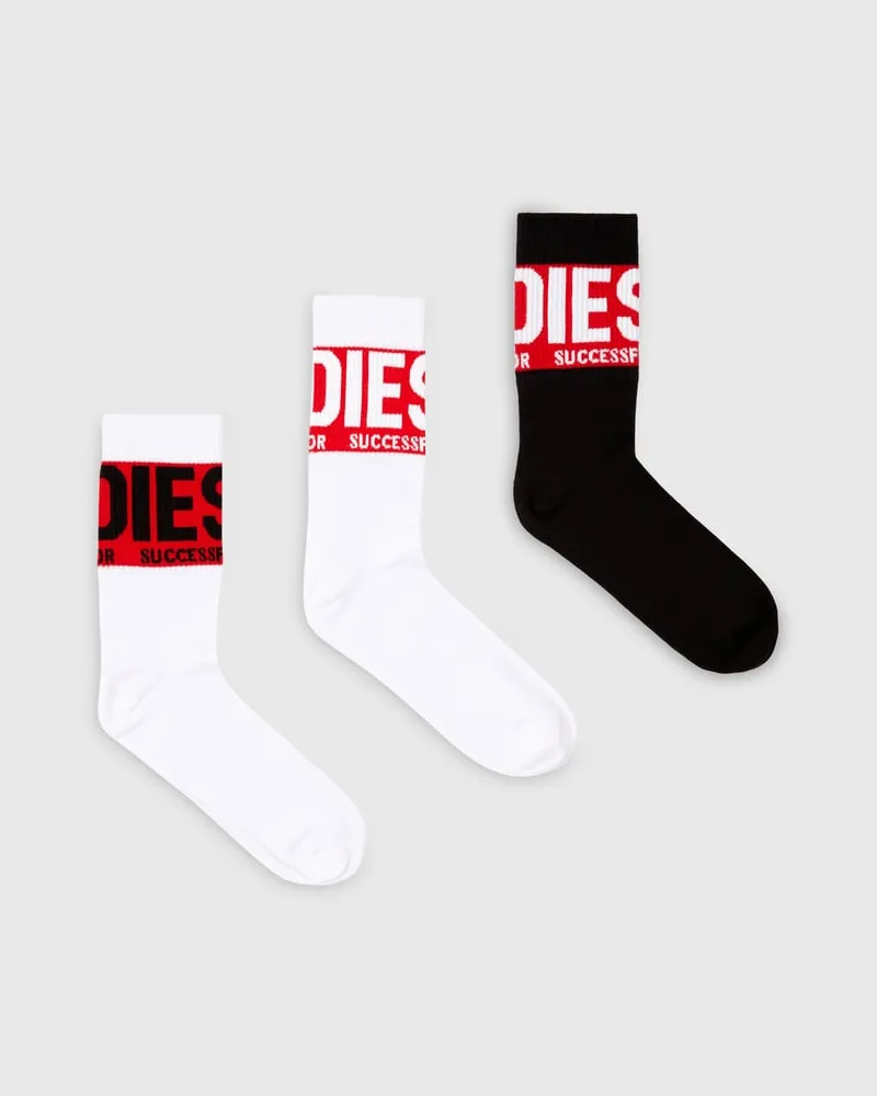 Diesel Socken im Dreierpack mit Logo-Bündchen - Socken - Herren - Bunt Bunt
