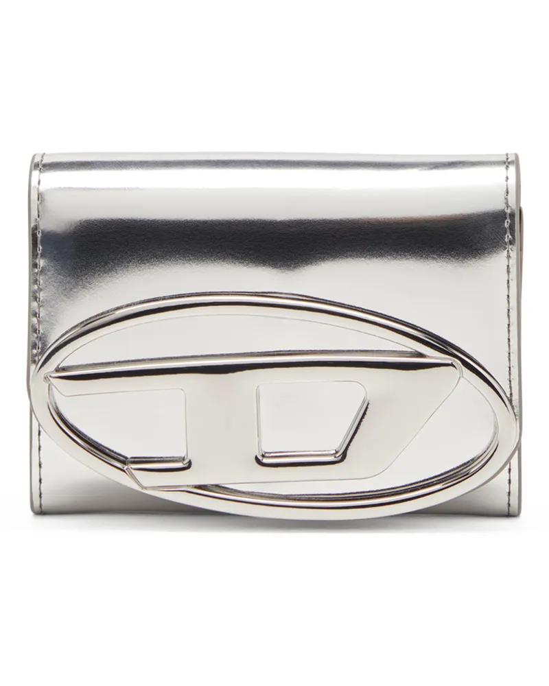 Diesel Bifold-Kartenetui aus Hochglanz-Leder - Kleine Portemonnaies - Damen - Silber Silber