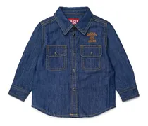 Jeanshemd mit Logo-Stickerei - Hemden - Herren - Blau
