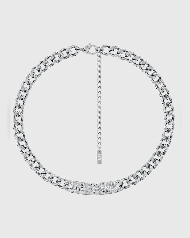 Diesel Kettenhalskette aus Edelstahl - Halsketten - Unisex - Silber Silber