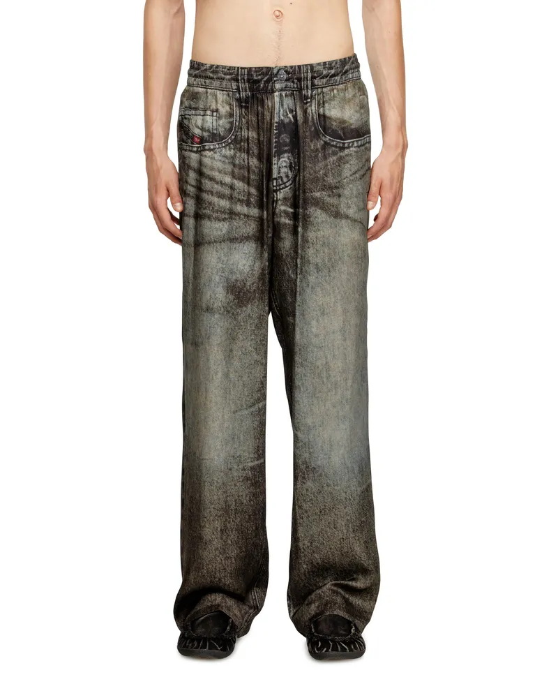 Diesel Elastische Hose aus Viskose im Denim-Look - Hosen - Herren - Schwarz Schwarz
