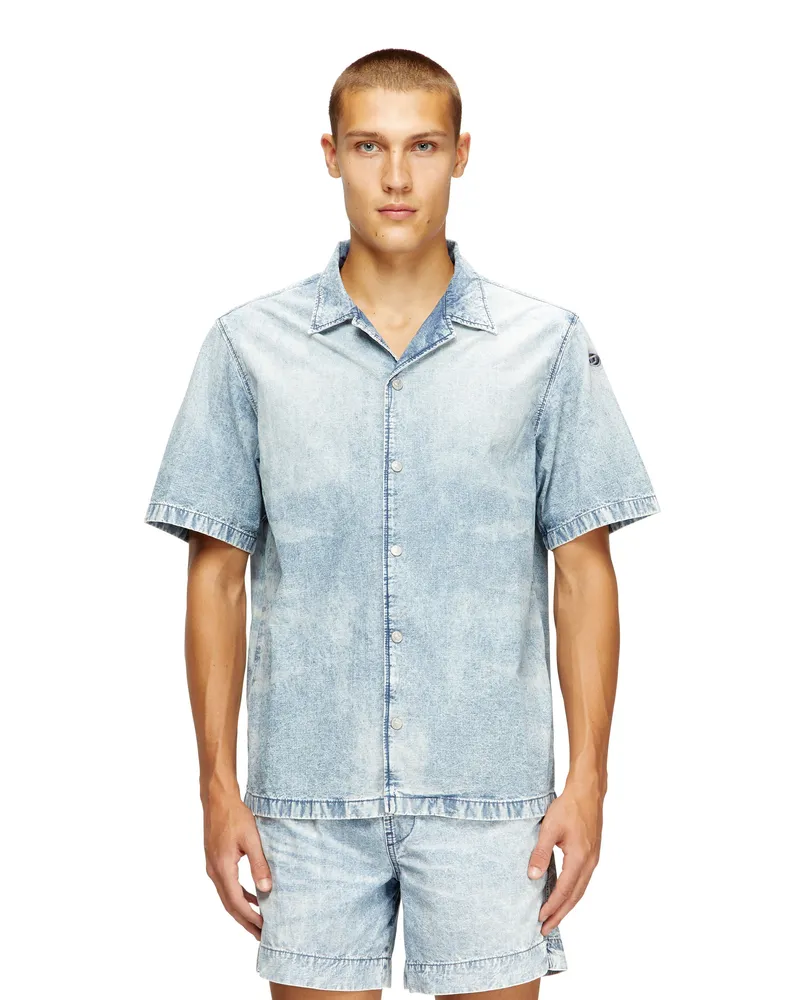 Diesel Bowling-Hemd aus marmoriertem Denim - Denimhemden - Herren 