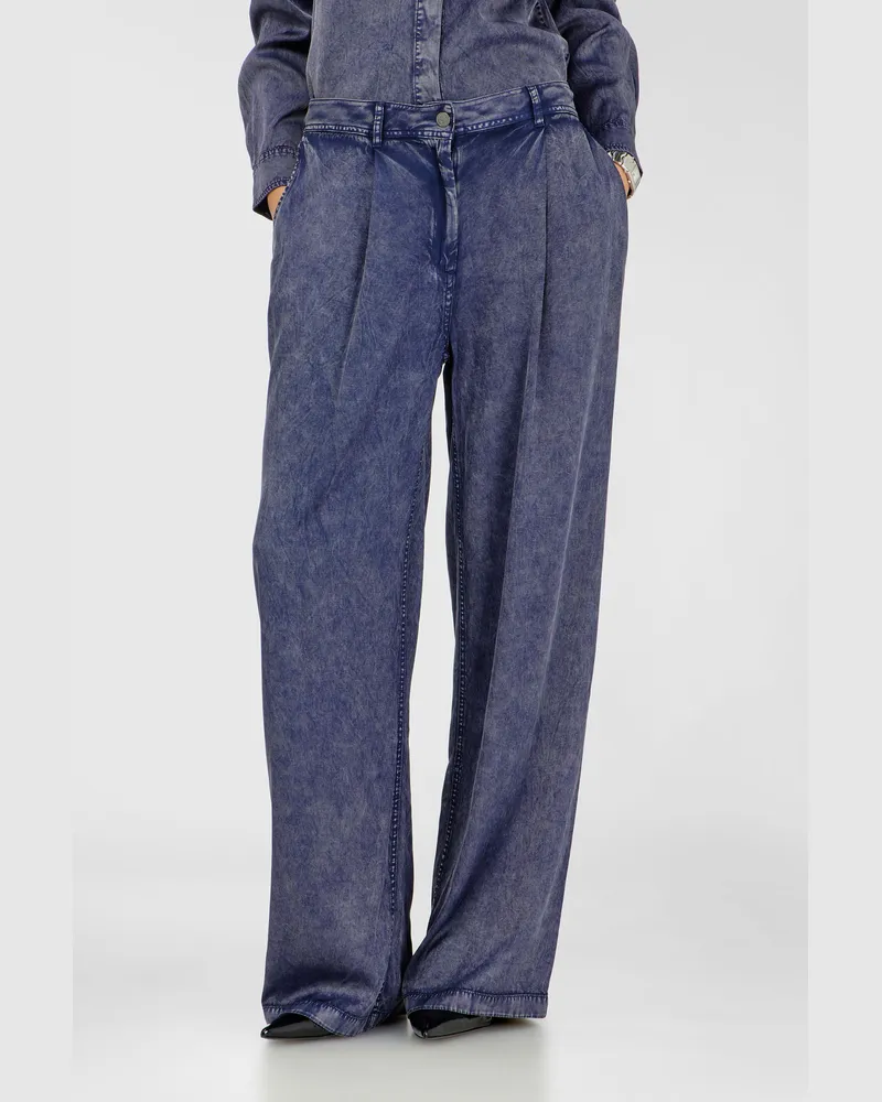 Diesel Wide-Leg-Hose aus Viskose in Denim-Optik - Hosen - Damen - Blau Blau