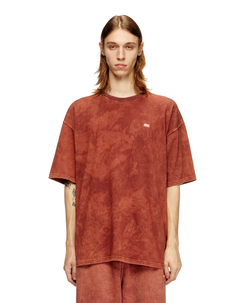 Diesel T-Shirt aus Vanisé-Jersey mit Logo - T-Shirts - Herren - Braun Braun