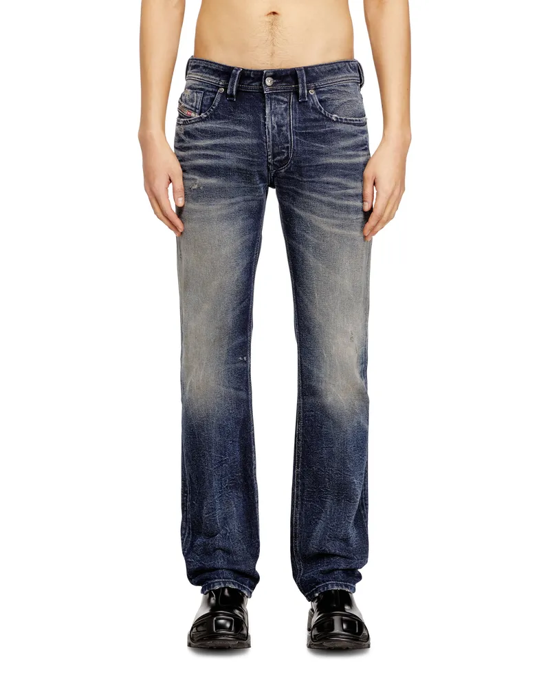Diesel Regular Jeans Low Waist 1985 Larkee, Dunkelblau, Knopfverschluss Blau