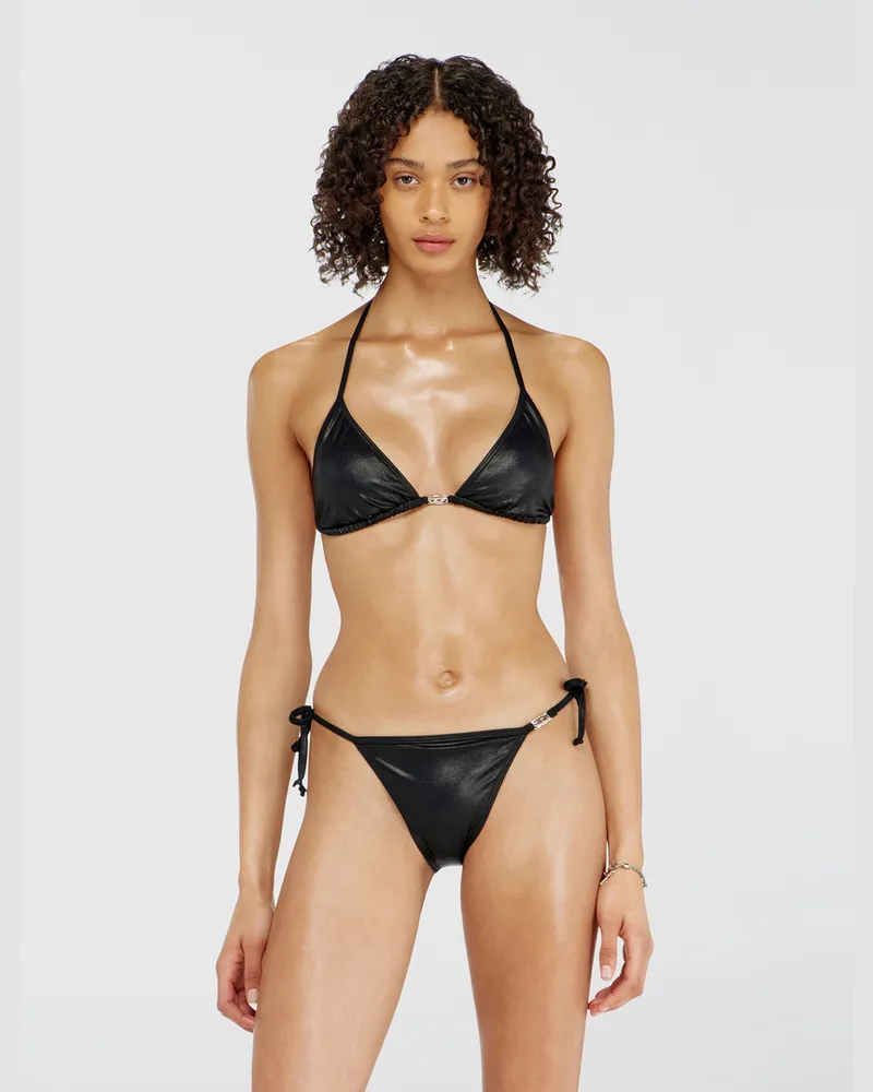 Diesel Dreieck-Bikini-Top aus schimmerndem Stoff - BHs - Damen - Schwarz Schwarz