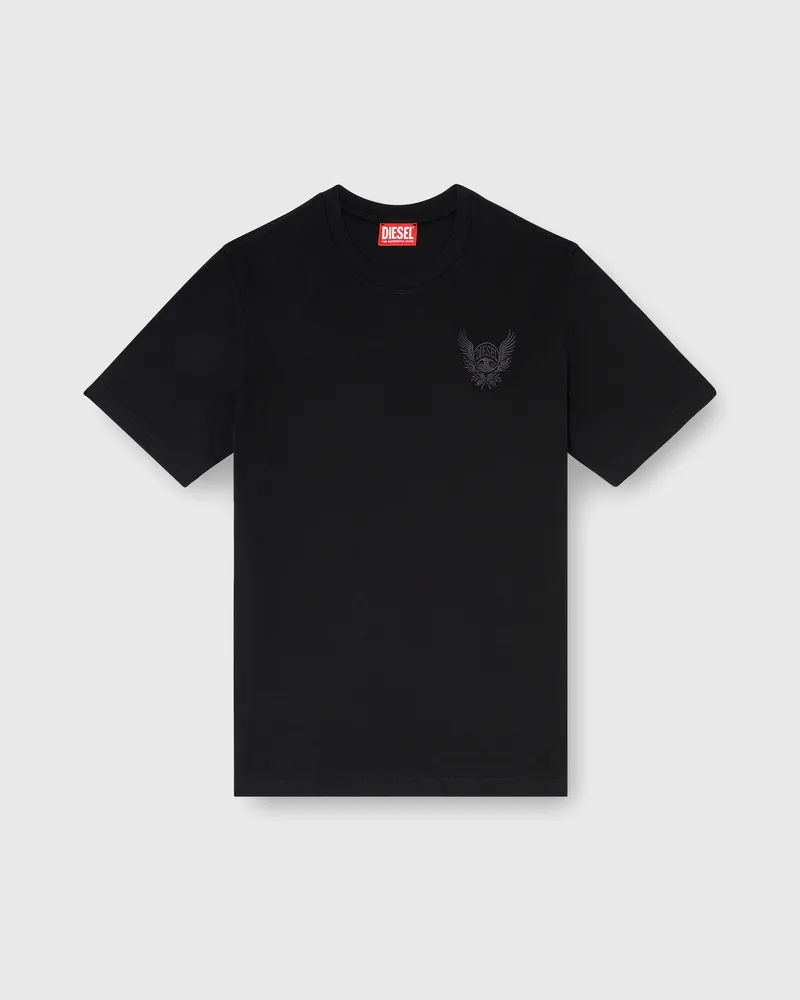 Diesel Baumwoll-T-Shirt mit Logo-Motiv auf der Brust - T-Shirts - Herren - Schwarz Schwarz