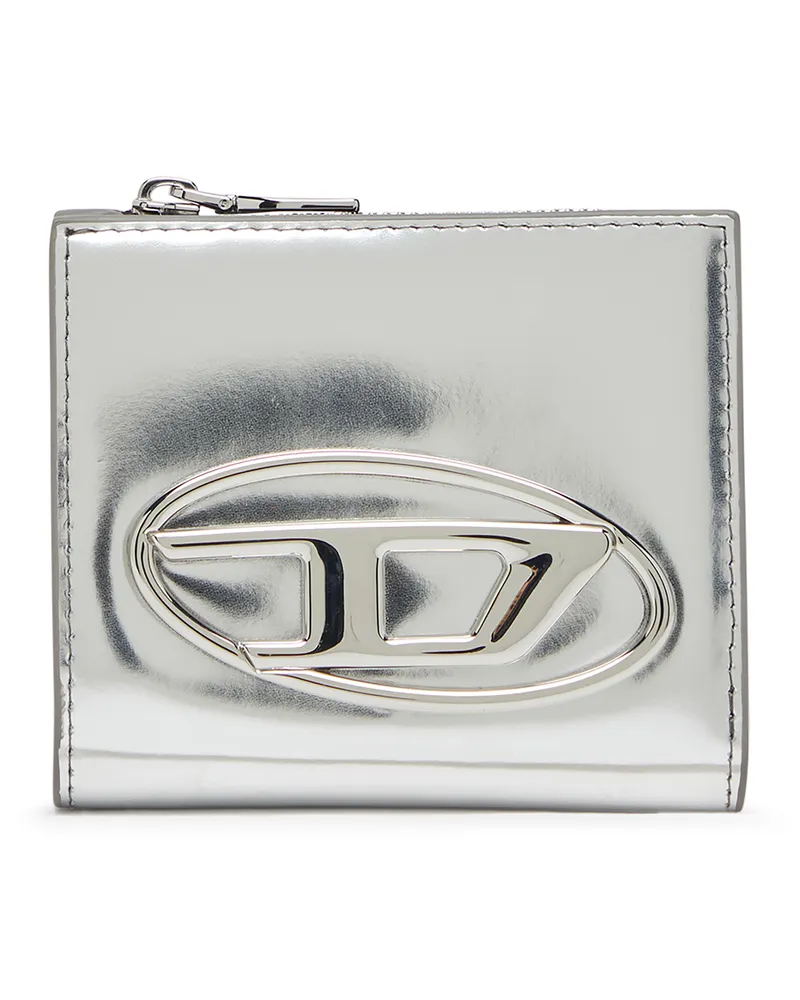 Diesel Bifold-Kartenetui aus Hochglanz-Leder - Kleine Portemonnaies - Damen - Silber Silber