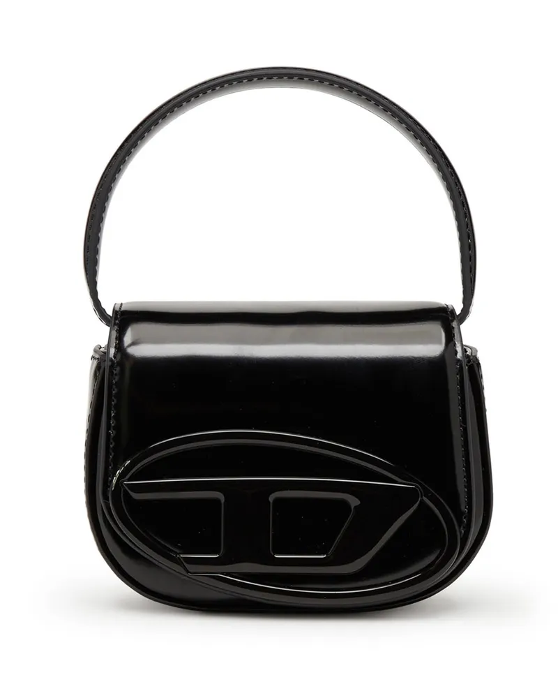Diesel 1DR-XS-S-Ikonische Mini-Tasche aus Leder in Spiegeloptik - Handtaschen - Damen - Schwarz Schwarz