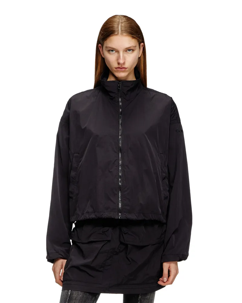 Diesel Windbreaker aus kompaktem Nylon - Jacken - Damen - Schwarz Schwarz
