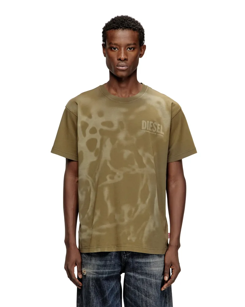 Diesel Baumwoll-T-Shirt mit Laserdruck - T-Shirts - Herren - Beige Beige
