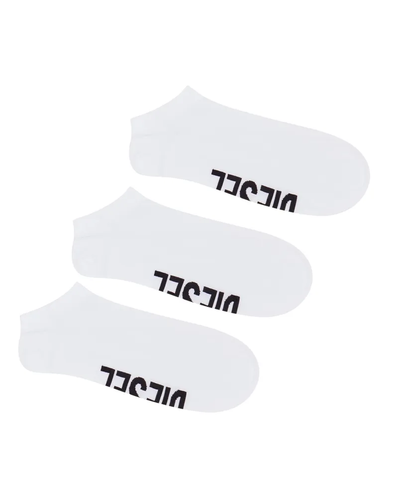 Diesel Low-Cut-Socken mit Spann-Logo im Dreierpack - Socken - Herren - Weiss Weiss
