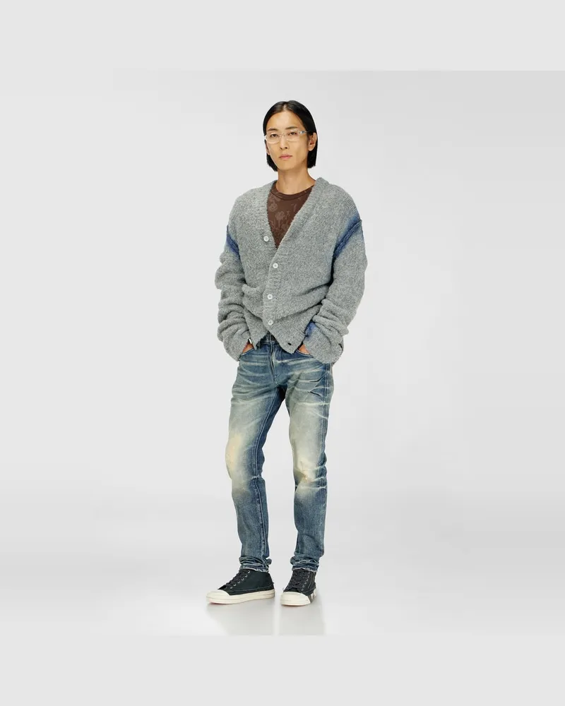 Diesel Cardigan aus Alpaka-Mix mit spraygefärbten Nähten - Strickwaren - Herren - Grau Grau