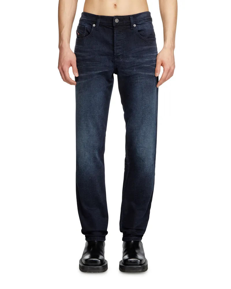 Diesel Regular Jeans Regular Waist 2023 D-Finitive, Dunkelblau, Knopfverschluss Blau