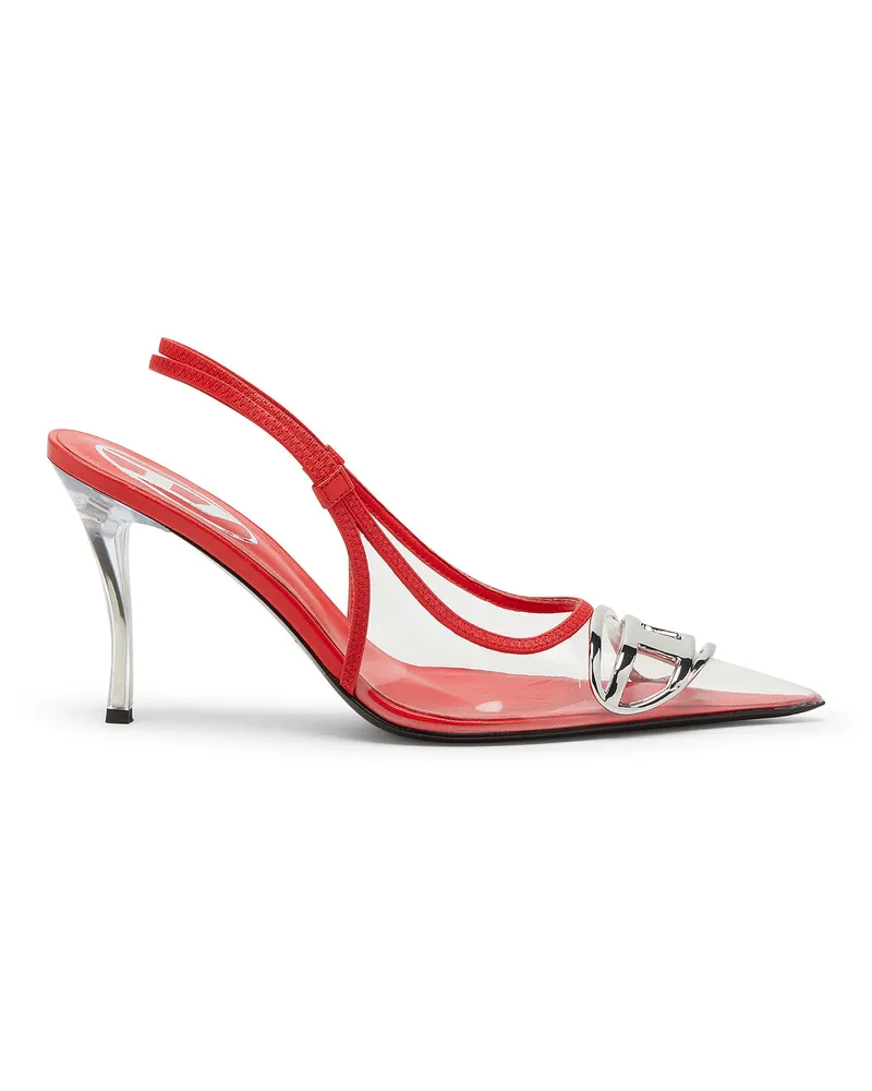 Diesel D-Venus-Lederslingbackpumps mit transparentem Einsatz - Pumps - Damen - Rot Rot