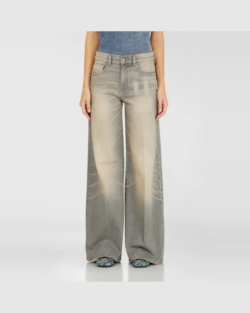 Diesel Flare Jeans Regular Waist 1978 D-Akemi, Farbig, Reißverschluss Grau