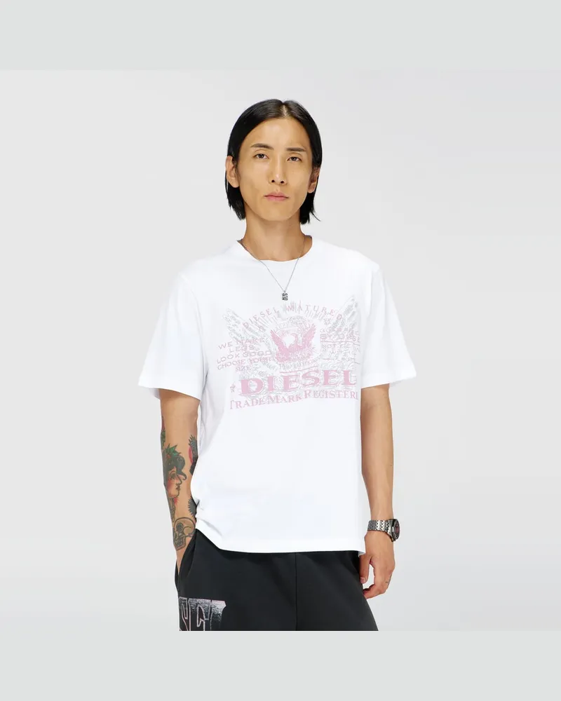 Diesel T-Shirt aus Baumwolle mit Grafikprint - T-Shirts - Herren - Weiss Weiss