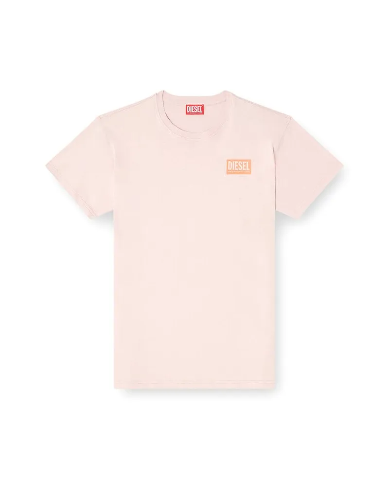 Diesel T-Shirt aus Bio-Baumwoll-Jersey mit Rundhalsausschnitt und Logoprint - T-Shirts - Damen - Rosa Rosa