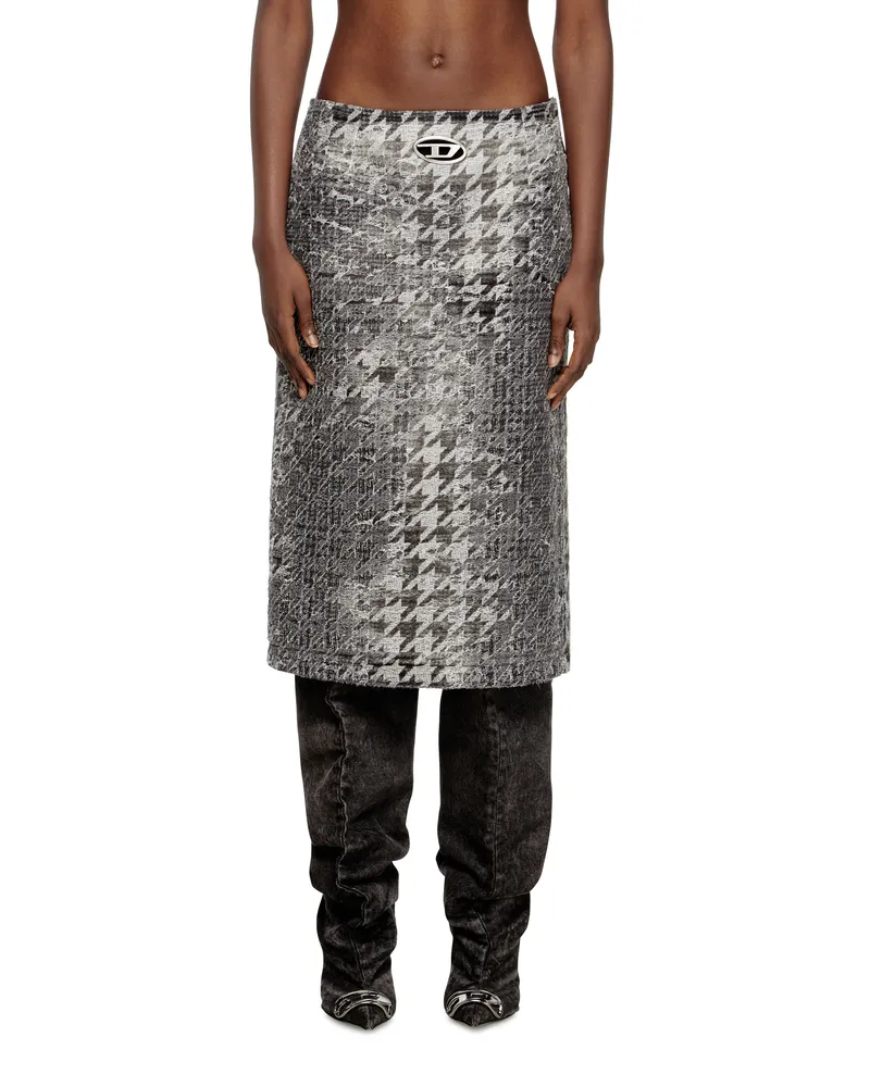 Diesel Midi-Rock aus Prince-of-Wales-Jacquard-Denim - Röcke - Damen - Bunt Bunt