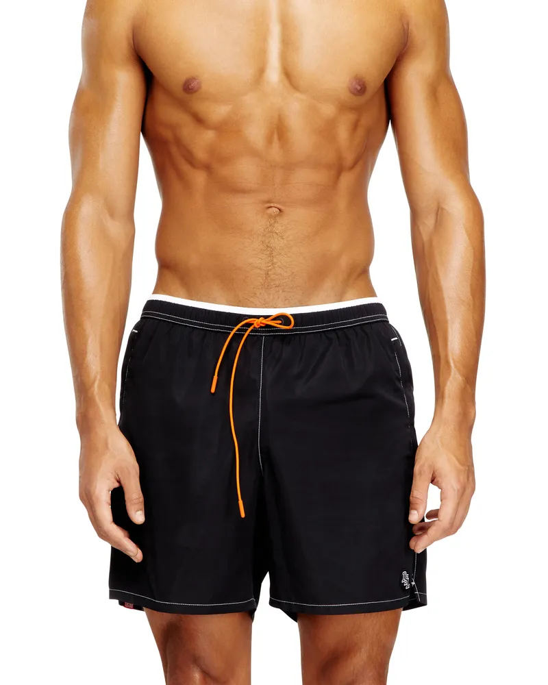 Diesel Badeshorts mit tonaler Einfassung und DSL-Patch - Badeshorts - Herren - Schwarz Schwarz