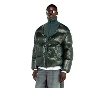 Daunen-Steppjacke aus ripstop mit geripptem Kragen - Winterjacken - Herren - Grün