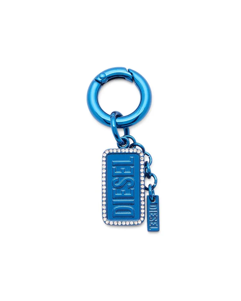 Diesel Metall-Schlüsselanhänger mit Diesel-Logo und Strasssteinen - Charms und Schlüsselanhänger - Unisex - Blau Blau